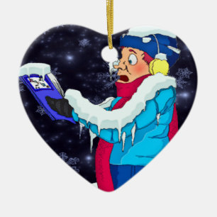 En Céramique Ornement de Chanteur de Noël Froid