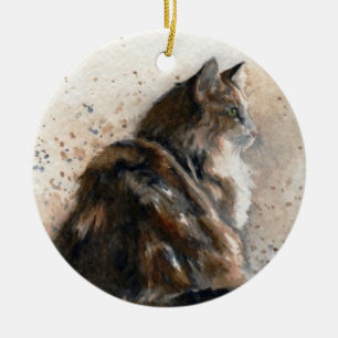 En Céramique Ornement de chat de ragondin du Maine