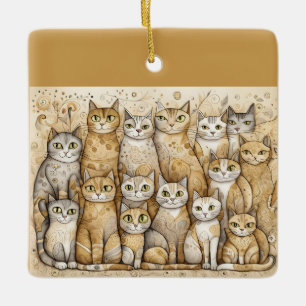En Céramique ornement de chats apaisants