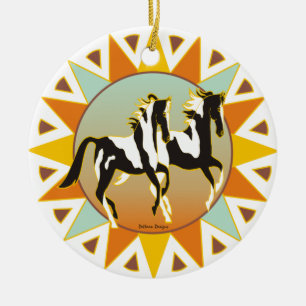 En Céramique Ornement de cheval de peinture d'étoile de déser