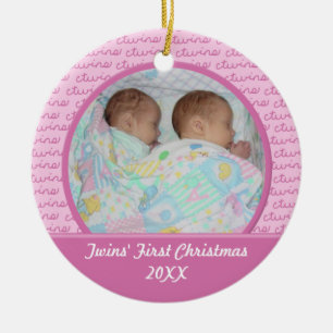 En Céramique Ornement de Christma de jumeaux de rose premier