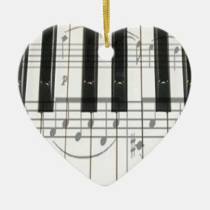 En Céramique Ornement de clavier de piano de coeur