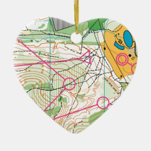 En Céramique Ornement de coeur - carte de course d'orientation