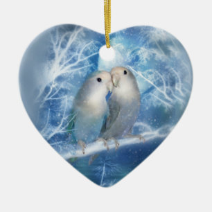 En Céramique Ornement de coeur d'amour d'hiver
