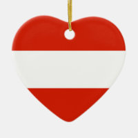 Ornement de coeur de drapeau de l'Autriche