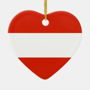 En Céramique Ornement de coeur de drapeau de l'Autriche