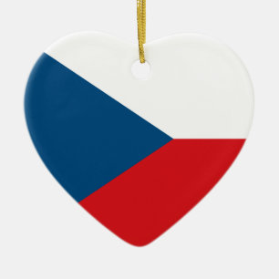 En Céramique Ornement de coeur de drapeau de République Tchèq