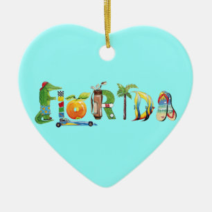 En Céramique Ornement de coeur de la Floride