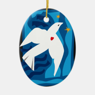 En Céramique Ornement de colombe de paix