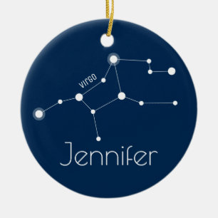 En Céramique Ornement de constellation de Virgo personnalisé