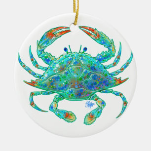 En Céramique Ornement de crabe bleu