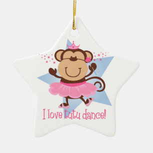 En Céramique Ornement de danse de tutu d'amour de singe