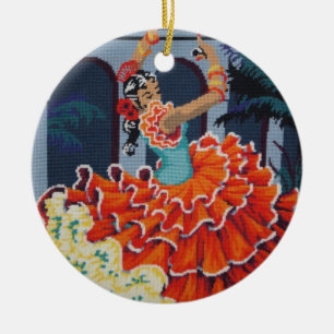 En Céramique Ornement de danseur de flamenco