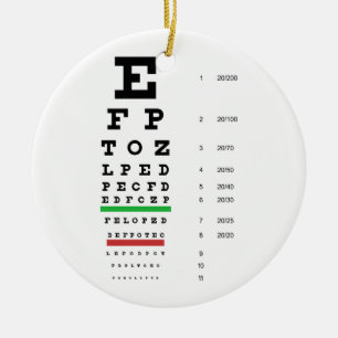 En Céramique Ornement de diagramme d'oeil de Snellen