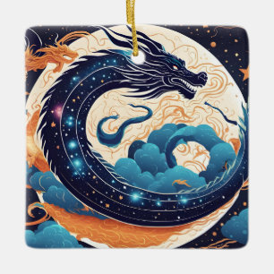 En Céramique ornement de dragon lunaire