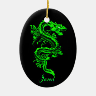 En Céramique Ornement de dragon vert