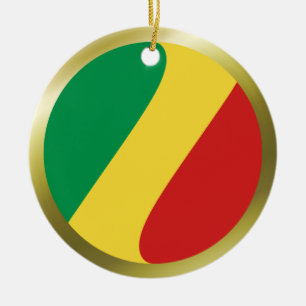 En Céramique Ornement de drapeau de Congo-Brazzaville
