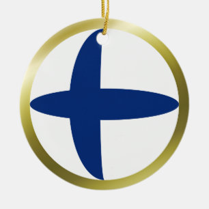 En Céramique Ornement de drapeau de Finlande