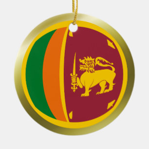En Céramique Ornement de drapeau de Sri Lanka