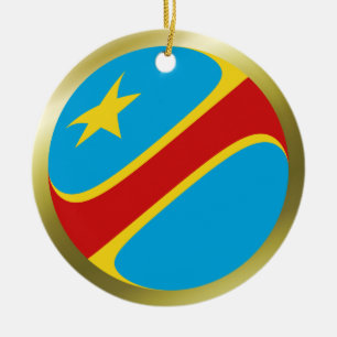 En Céramique Ornement de drapeau du Congo-Kinshasa