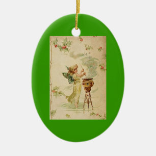 En Céramique Ornement de fées Vintages de Noël