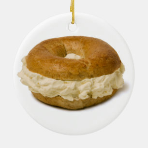 En Céramique Ornement de fromage du bagel w/Cream