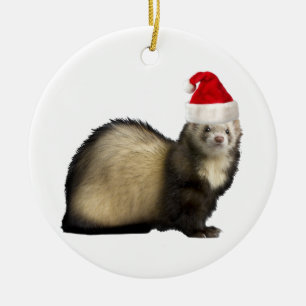 En Céramique Ornement de furet de griffes de Père Noël