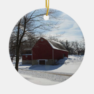 En Céramique Ornement de grange d'hiver