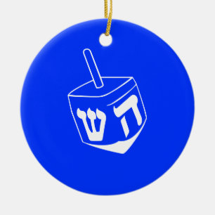 En Céramique Ornement de Hanoukka Dreidel
