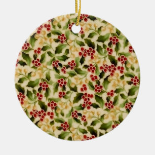 En Céramique Ornement de houx de Noël