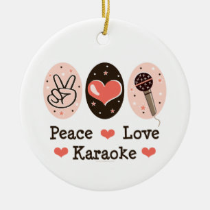 En Céramique Ornement de karaoke d'amour de paix