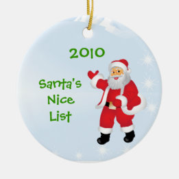 En Céramique Ornement de la liste de Père Noël Nice avec