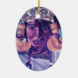 EN CÉRAMIQUE ORNEMENT DE LA REINE AFRICAINE