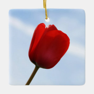 En Céramique Ornement de la Tulipe rouge