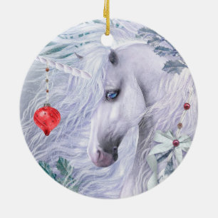 En Céramique Ornement de licorne de Noël