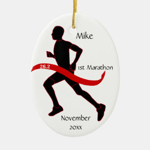 En Céramique Ornement de marathonien - rouge masculin