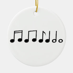En Céramique Ornement de notes musicales rond