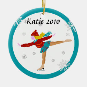 En Céramique Ornement de patineur de glace