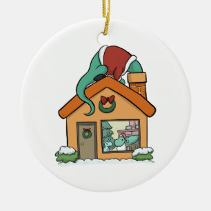 En Céramique Ornement de Père Noël d'Apatosaurus