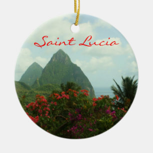 En Céramique Ornement de pitons de Sainte-Lucie