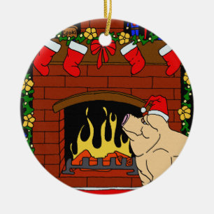 En Céramique Ornement de porc de Noël