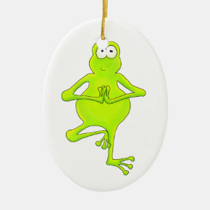 En Céramique Ornement de pose d'arbre de yoga de grenouille