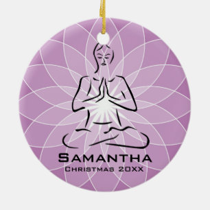 En Céramique Ornement de pose de yoga personnalisé