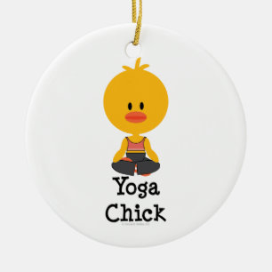 En Céramique Ornement de poussin de yoga