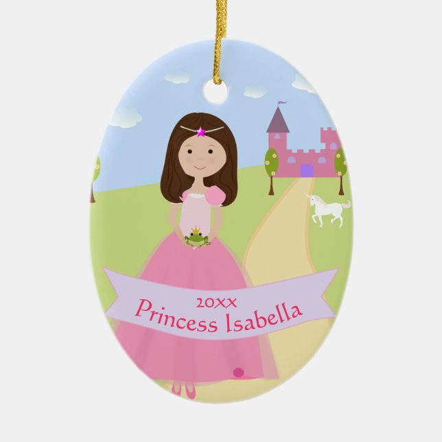 En Céramique Ornement de princesse à deux côtés personnalisé (Devant)