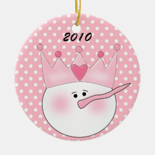 En Céramique Ornement de princesse de neige rose personnalisée