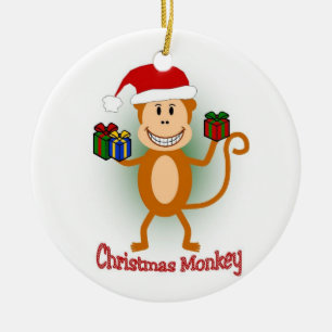 En Céramique Ornement de singe de Noël