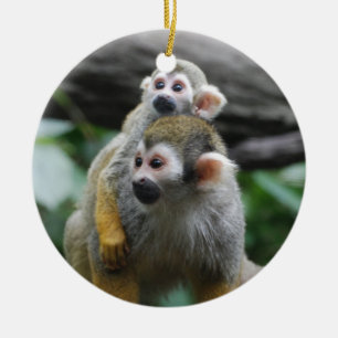 En Céramique Ornement de singe-écureuil de bébé