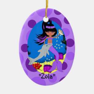En Céramique Ornement de sirène violet Zola
