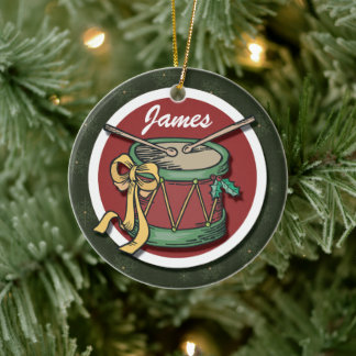 En Céramique Ornement de tambour de Noël